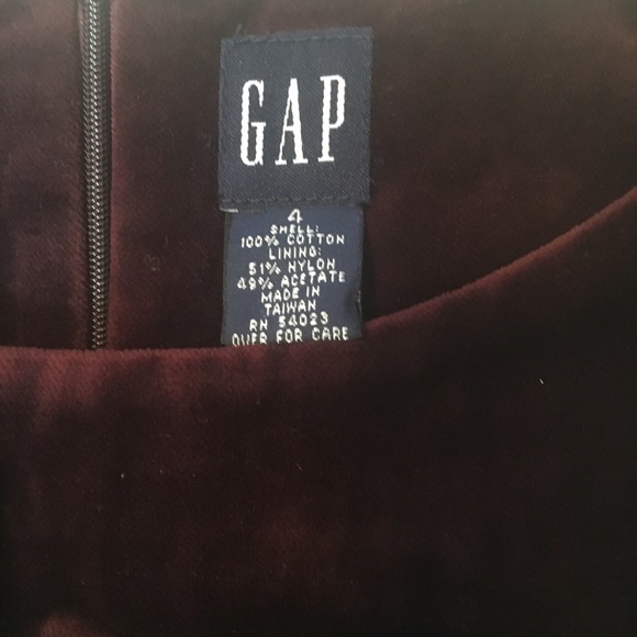 NWT GAP Burgundy Velvet Dress - Picture 7 of 7
